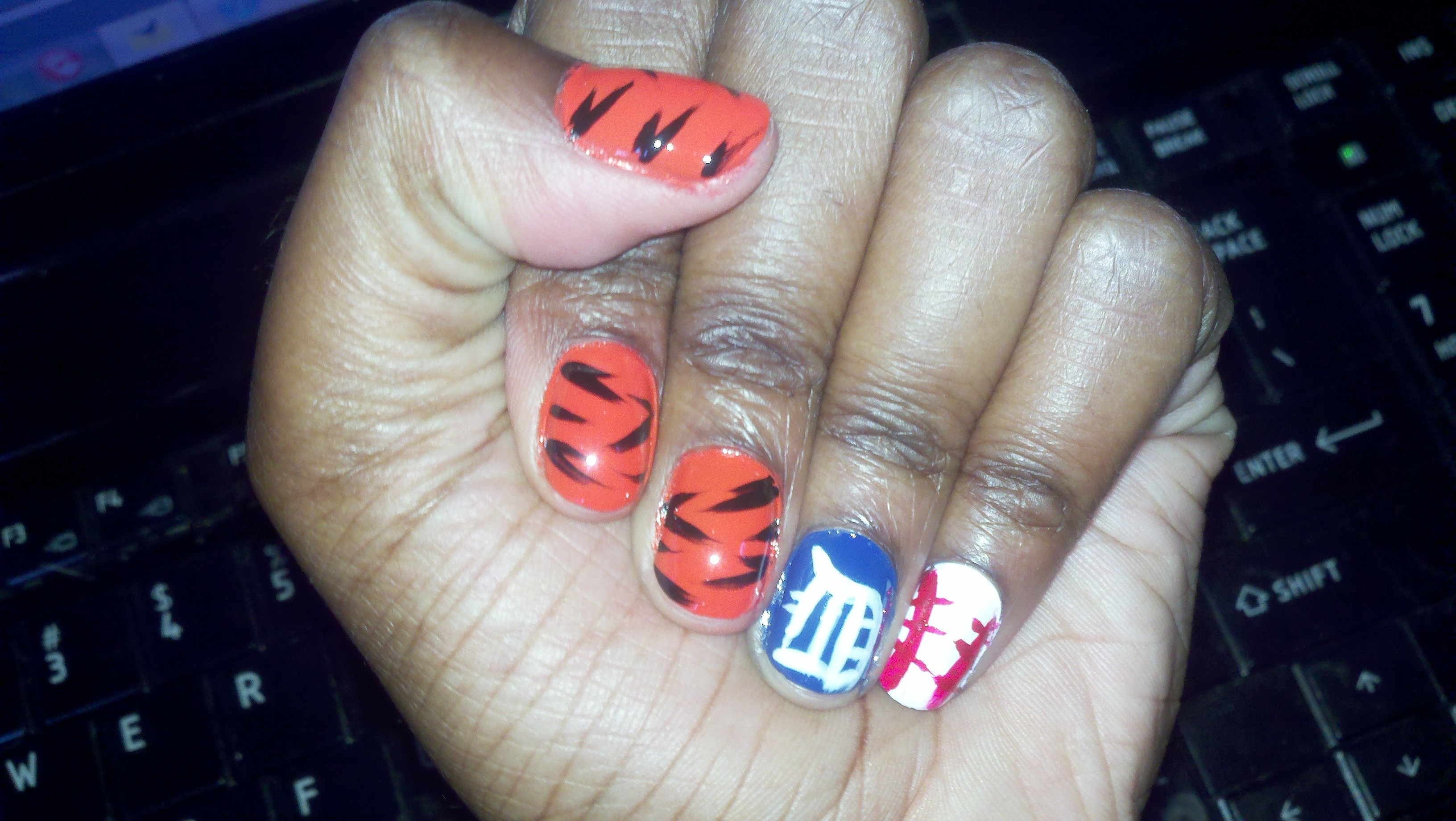 Detroit Tigers Nail Art